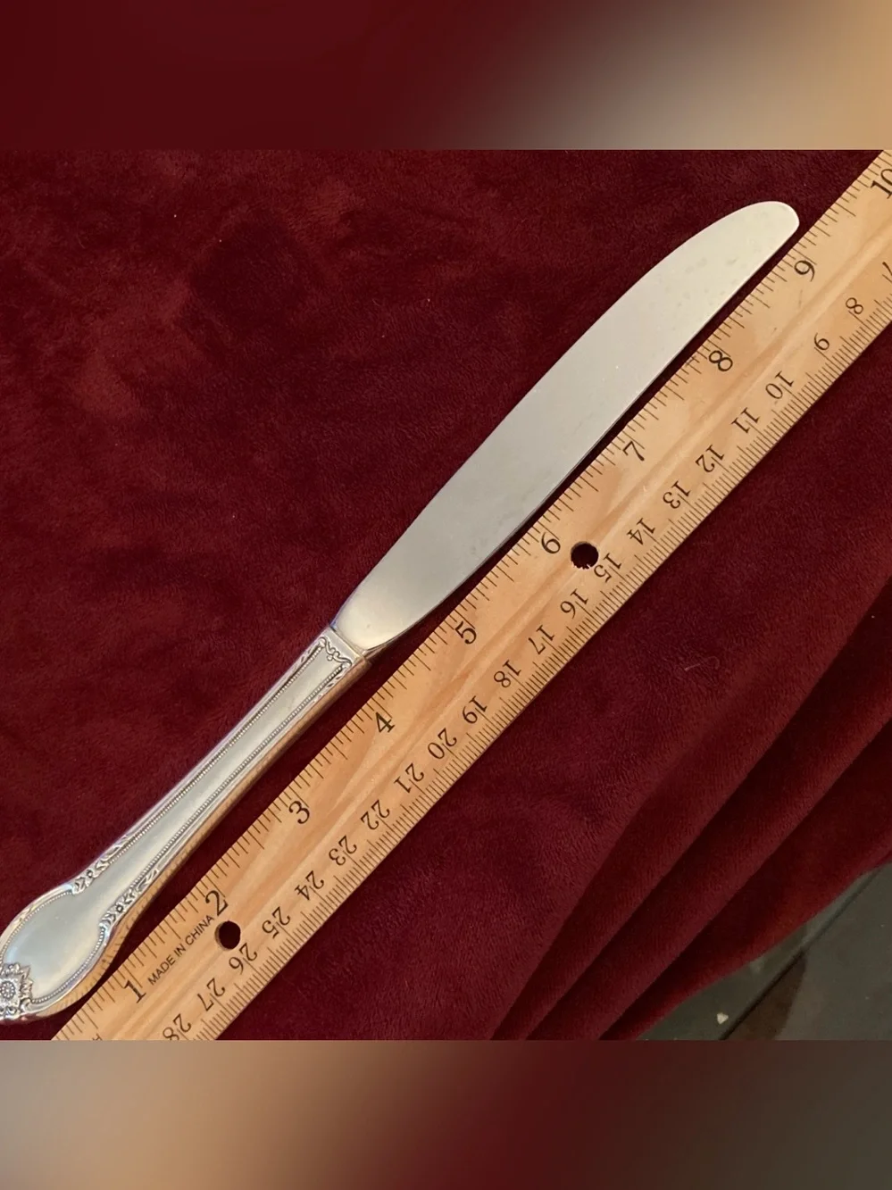 6 Silverplate Dinner Knives 1847 Rogers Bros Remembrance Rose Pattern | 1960s